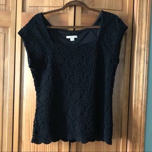 Coldwater Creek elegant black lace blouse.